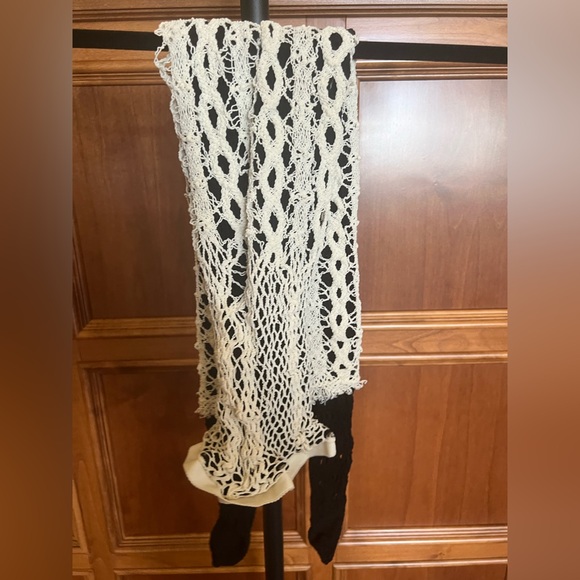 Yohji Yamamoto Torchon Lace Double Layered Leggings Cream White and Black OS - Picture 11 of 11